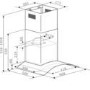 electriQ  60cm Curved Clear Glass Chimney Cooker Hood Stainless Steel 