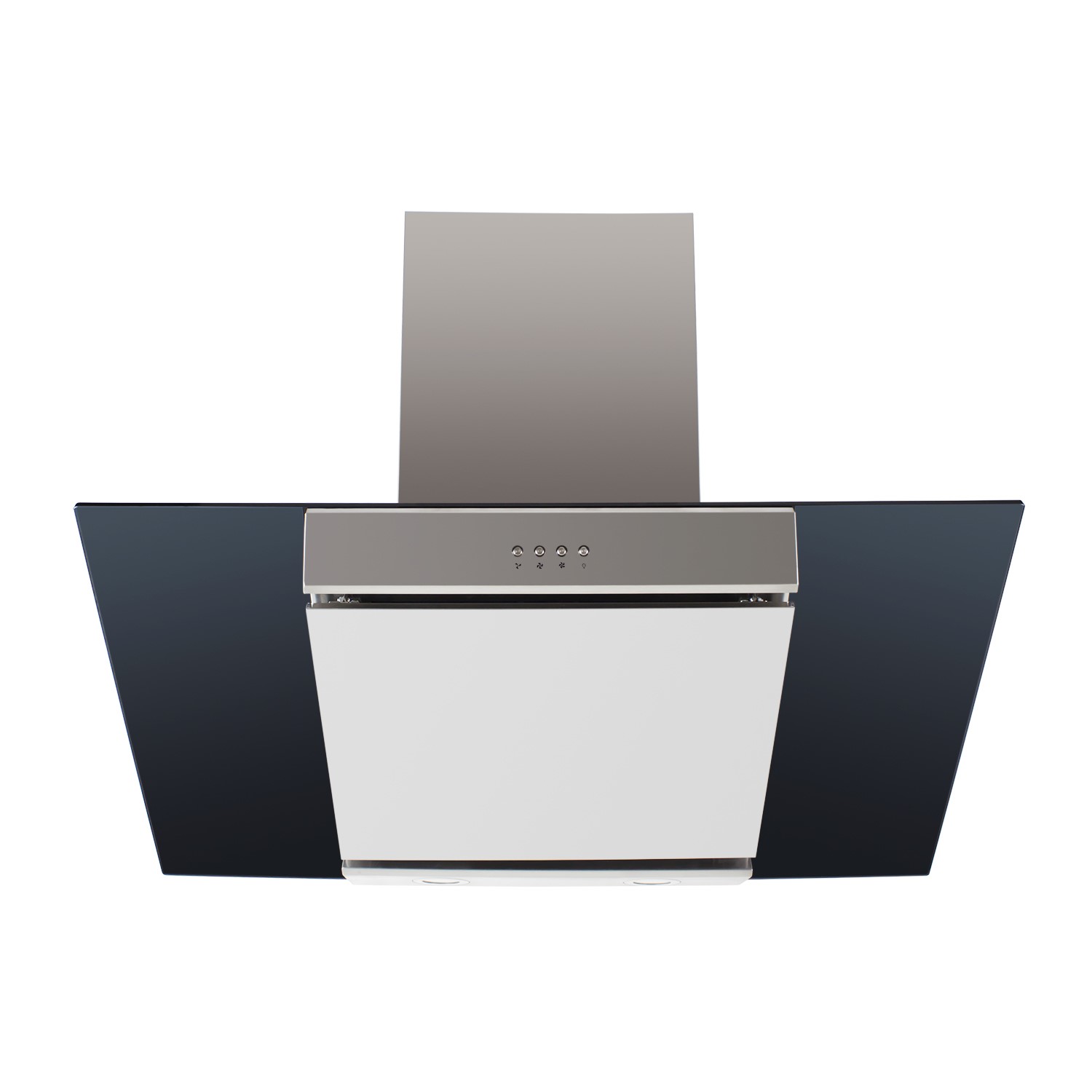 electriQ 90cm Angled Chimney Cooker Hood Stainless Steel and Black