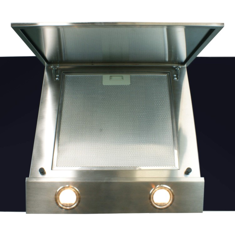 GRADE A1 - electriQ 90cm Angled Glass and Steel Designer Cooker Hood