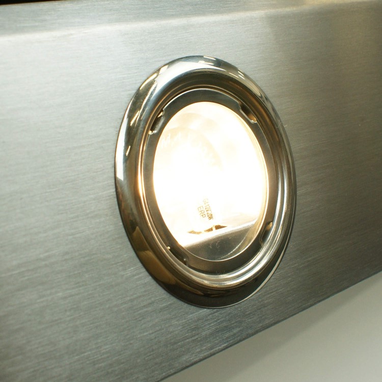 GRADE A1 - electriQ 90cm Angled Glass and Steel Designer Cooker Hood