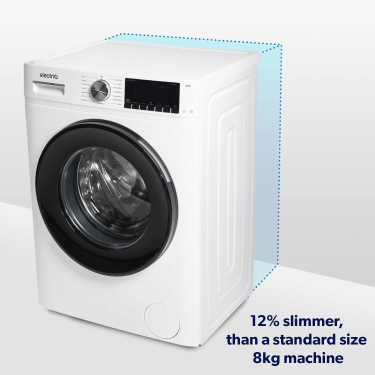 Refurbished electriQ eQMWM8KGFLA Freestanding 8KG 1400 Spin Washing Machine White