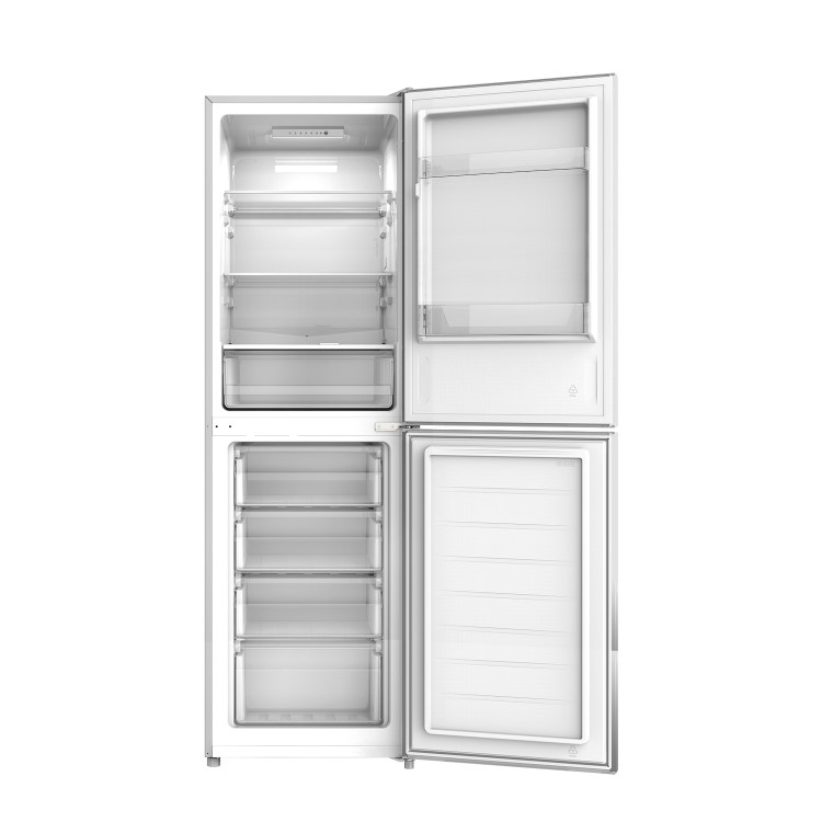 Refurbished electriQ eQ175FFLFINOXVE Freestanding 253 Litres 50/50 Low Frost Fridge Freezer Stainless Steel