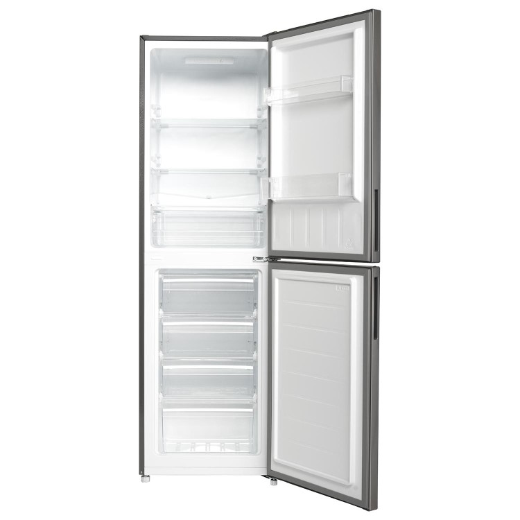 Refurbished electriQ eQ175FFLFINOXVE Freestanding 254 Litre 50/50 Low Frost Fridge Freezer Stainless Steel
