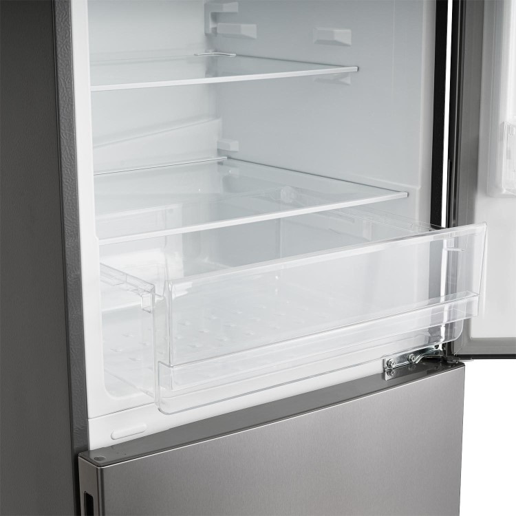 Refurbished electriQ eQ175FFLFINOXVE Freestanding 254 Litre 50/50 Low Frost Fridge Freezer Stainless Steel