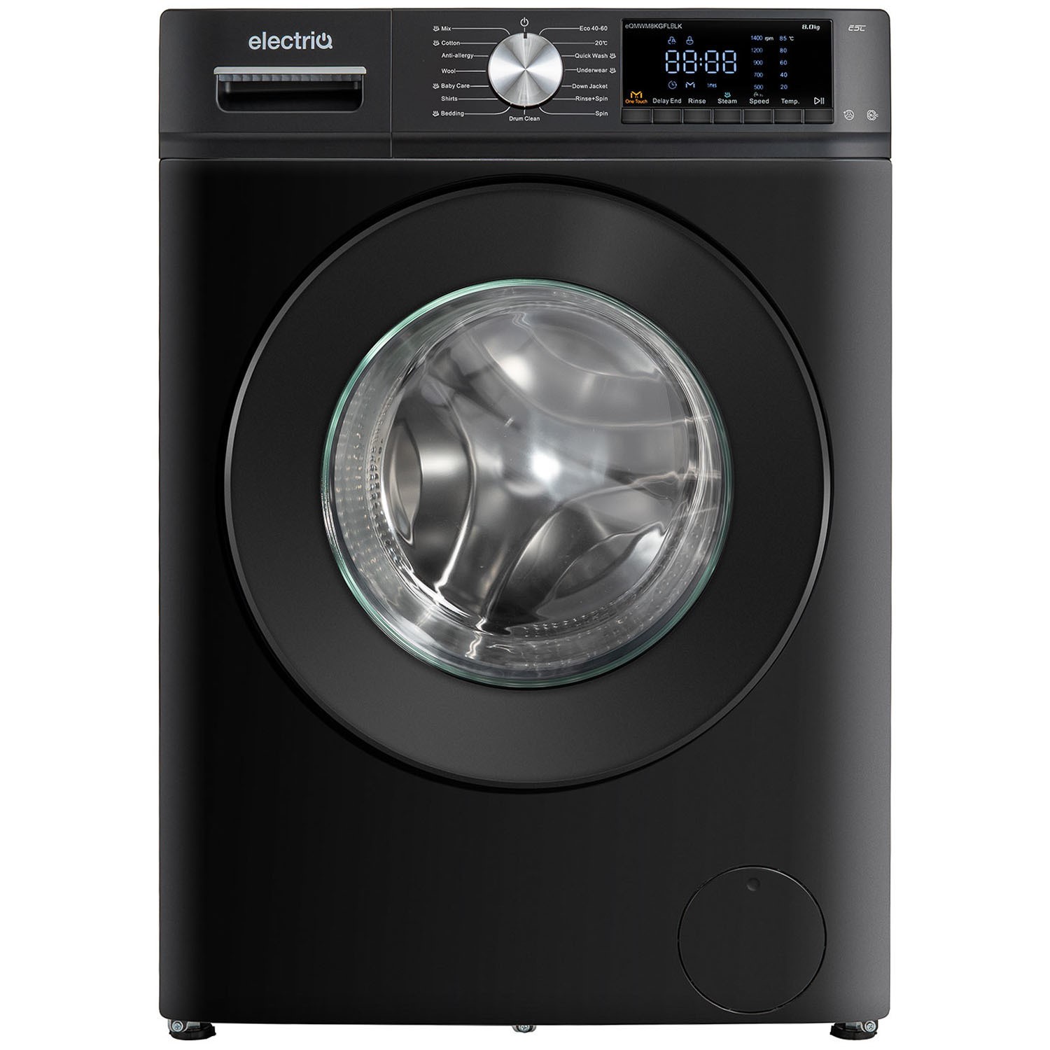 electriQ 8kg 1400rpm Washing Machine - Black