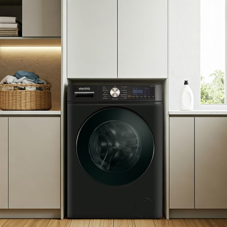 electriQ 8kg Wash 5kg Dry 1400rpm Washer Dryer - Quiet, Energy Saving - Black