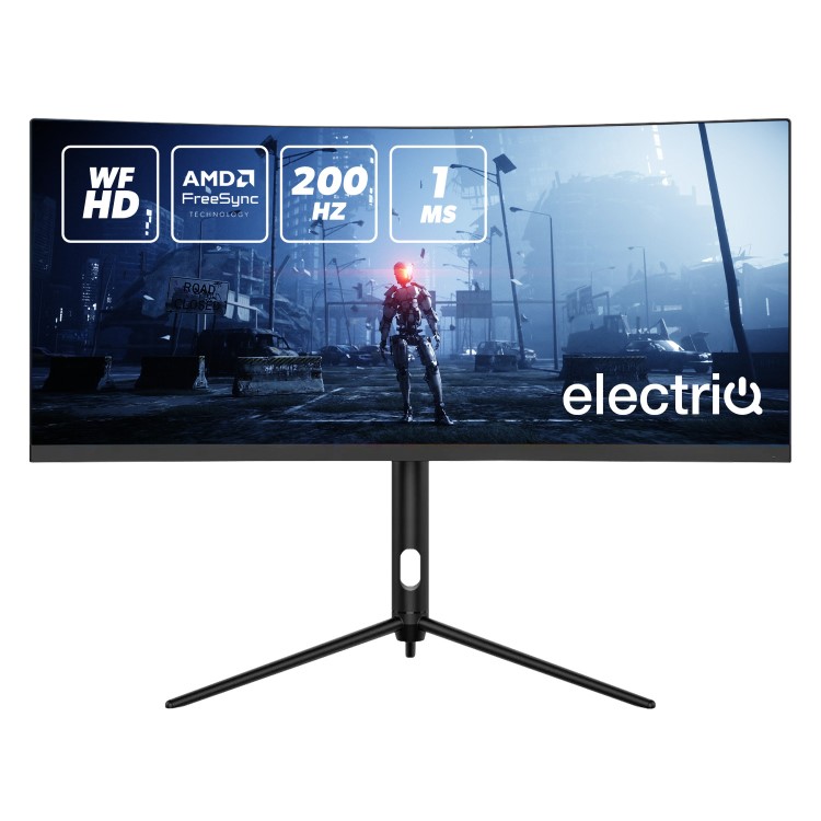 electriQ 30" VA Full HD UltraWide HDR 200Hz FreeSync Curved Gaming Monitor