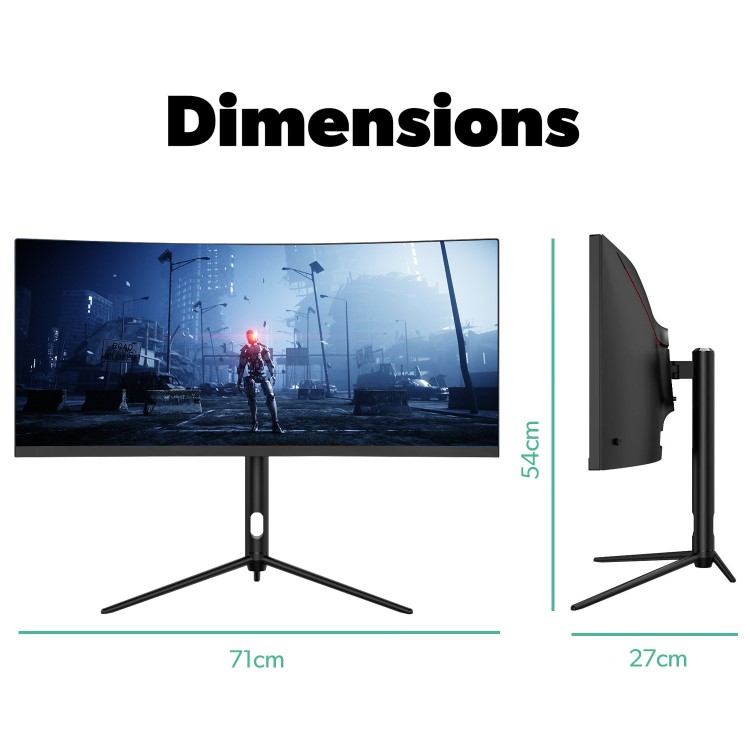 electriQ 30" VA Full HD UltraWide HDR 200Hz FreeSync Curved Gaming Monitor