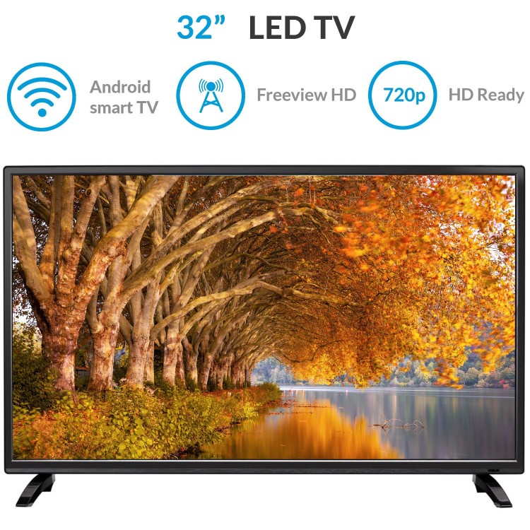 Refurbished electriQ eiQ-32HDT2SM-V2 32" HD LED Android Smart TV with Freeview HD