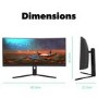 electriq eiQ-34SUWD180FSHQ 34" QLED WQHD 180Hz Curved Gaming Monitor