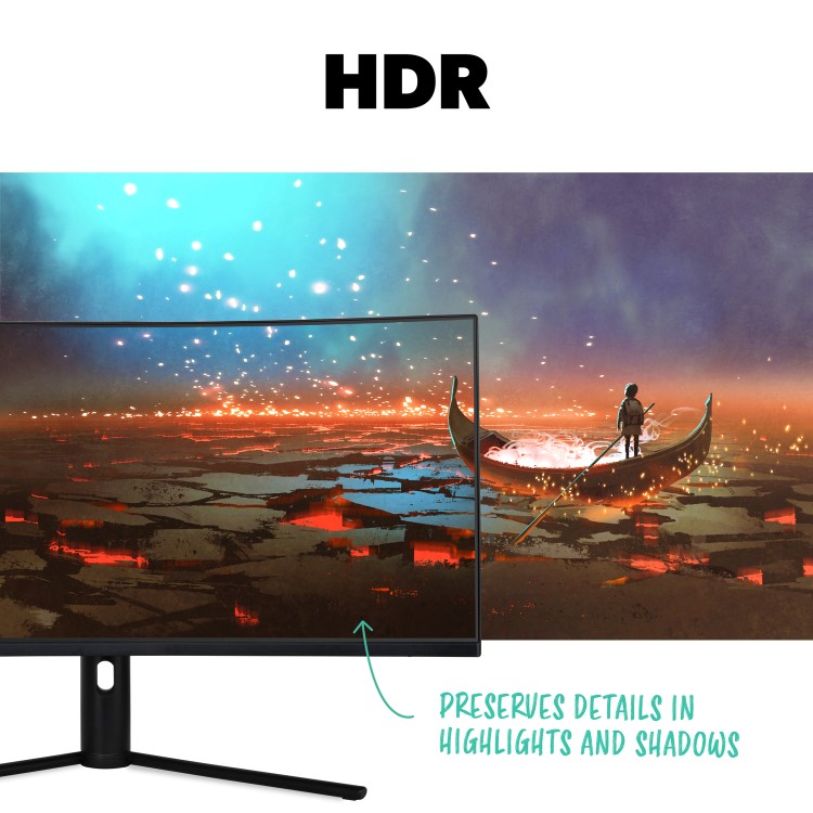 electriq eiQ-34SUWD180FSHQ 34" QLED WQHD 180Hz Curved Gaming Monitor