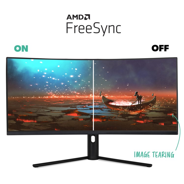 electriq eiQ-34SUWD180FSHQ 34" QLED WQHD 180Hz Curved Gaming Monitor