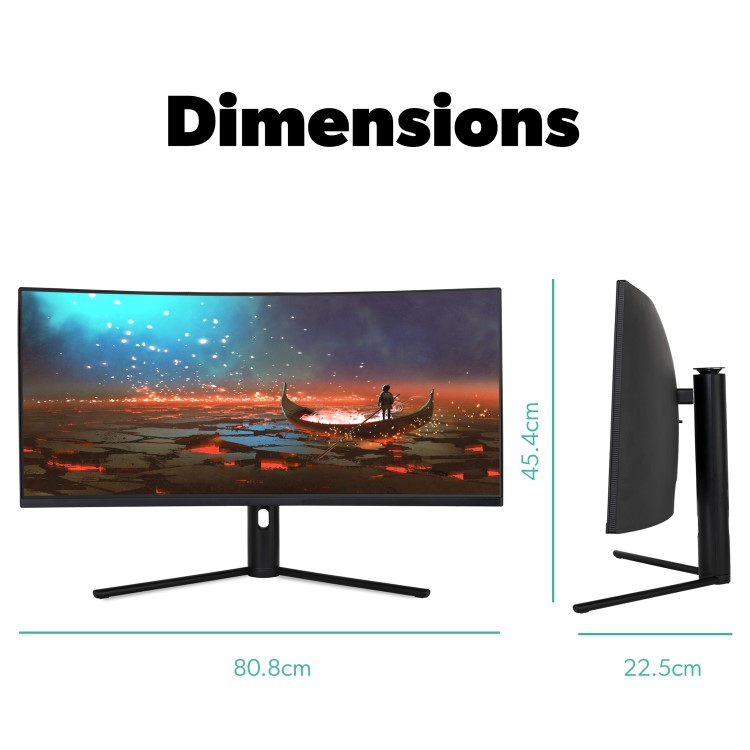 electriq eiQ-34SUWD180FSHQ 34" QLED WQHD 180Hz Curved Gaming Monitor