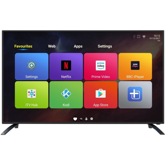 GRADE A2 - electriQ 49" 4K Ultra HD LED Android Smart TV with Freeview HD