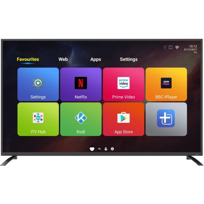 GRADE A2 - electriQ 65" 4K Ultra HD LED Android Smart TV with Freeview HD