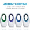 electriQ 24 Inch Smart Quiet Bladeless Tower Fan and Heater with Mood Light - White