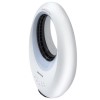 electriQ 24 Inch Smart Quiet Bladeless Tower Fan and Heater with Mood Light - White
