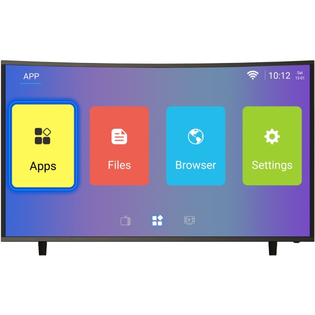 GRADE A1 -  electriQ 55" Curved 4K Ultra HD HDR LED Android Smart TV with Freeview HD