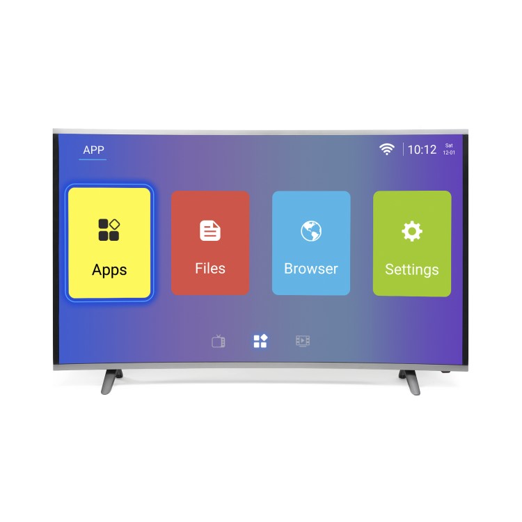 GRADE A3 - electriQ 55" Curved 4K Ultra HD Android Smart HDR LED TV with Freeview HD