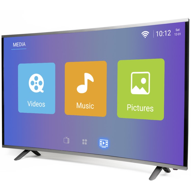 GRADE A3 - electriQ 55" Curved 4K Ultra HD Android Smart HDR LED TV with Freeview HD