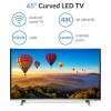 Ex Display - electriQ 65&quot; Curved 4K Ultra HD Android Smart HDR LED TV with Freeview HD