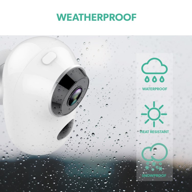 GRADE A1 - electriQ Full 1080p HD Outdoor Wireless Battery Camera with Mount