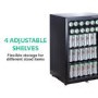 electriQ 115 Litre Drinks Fridge - Black with Stainless Steel Trim