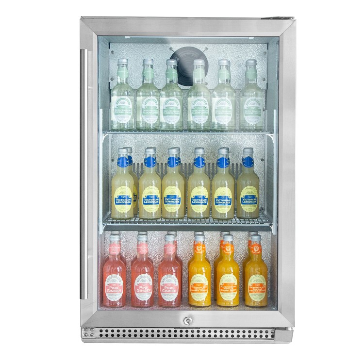 electriQ Single Door Outdoor Bottle Cooler - 118 Ltr Stainless Steel