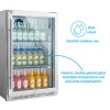 electriQ 118 Litre Single Door Commercial Outdoor Use Drinks Cooler - Stainless Steel