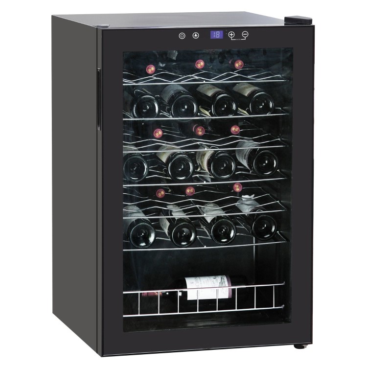 electriQ 48 Bottle Capacity Freestanding Wine Cooler – Black