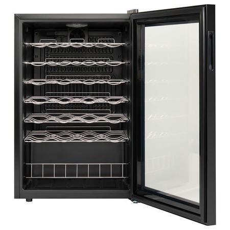 electriQ 48 Bottle Capacity Freestanding Wine Cooler – Black