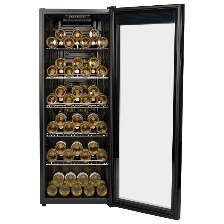 electriQ 86 Bottle Freestanding Wine Cooler - Black