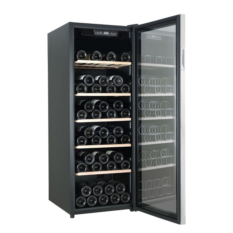 electriQ 86 Bottle Freestanding Wine Cooler - Stainless Steel