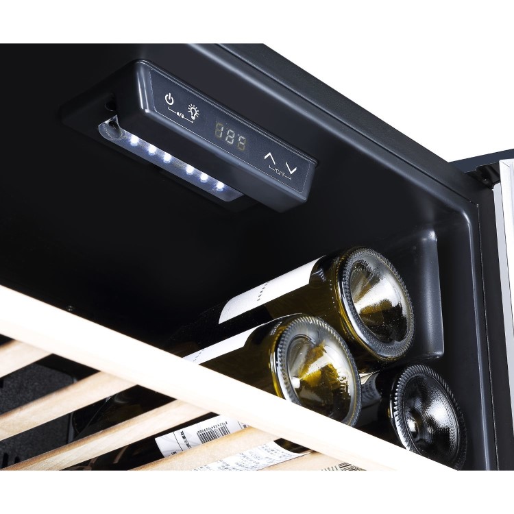 electriQ 86 Bottle Freestanding Wine Cooler - Stainless Steel
