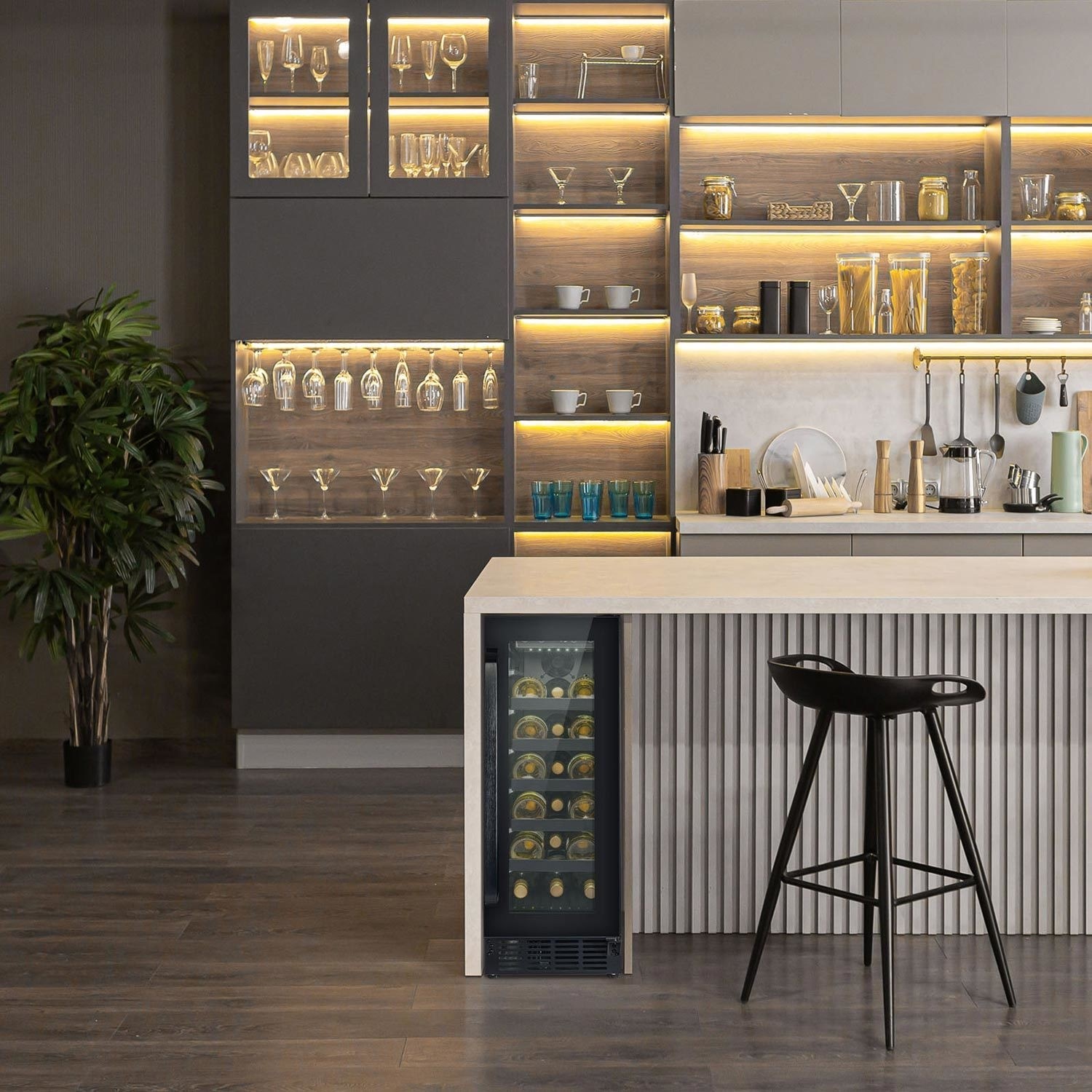 electriQ 18 Bottle Capacity 30cm Freestanding Under Counter Wine Cooler