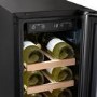 electriQ 18 Bottle Capacity 30cm Freestanding Under Counter Wine Cooler - Premium Dark Stainless Steel