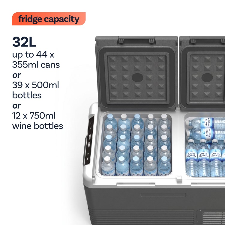 electriQ 32 Litre Portable Compressor Camping Fridge Freezer