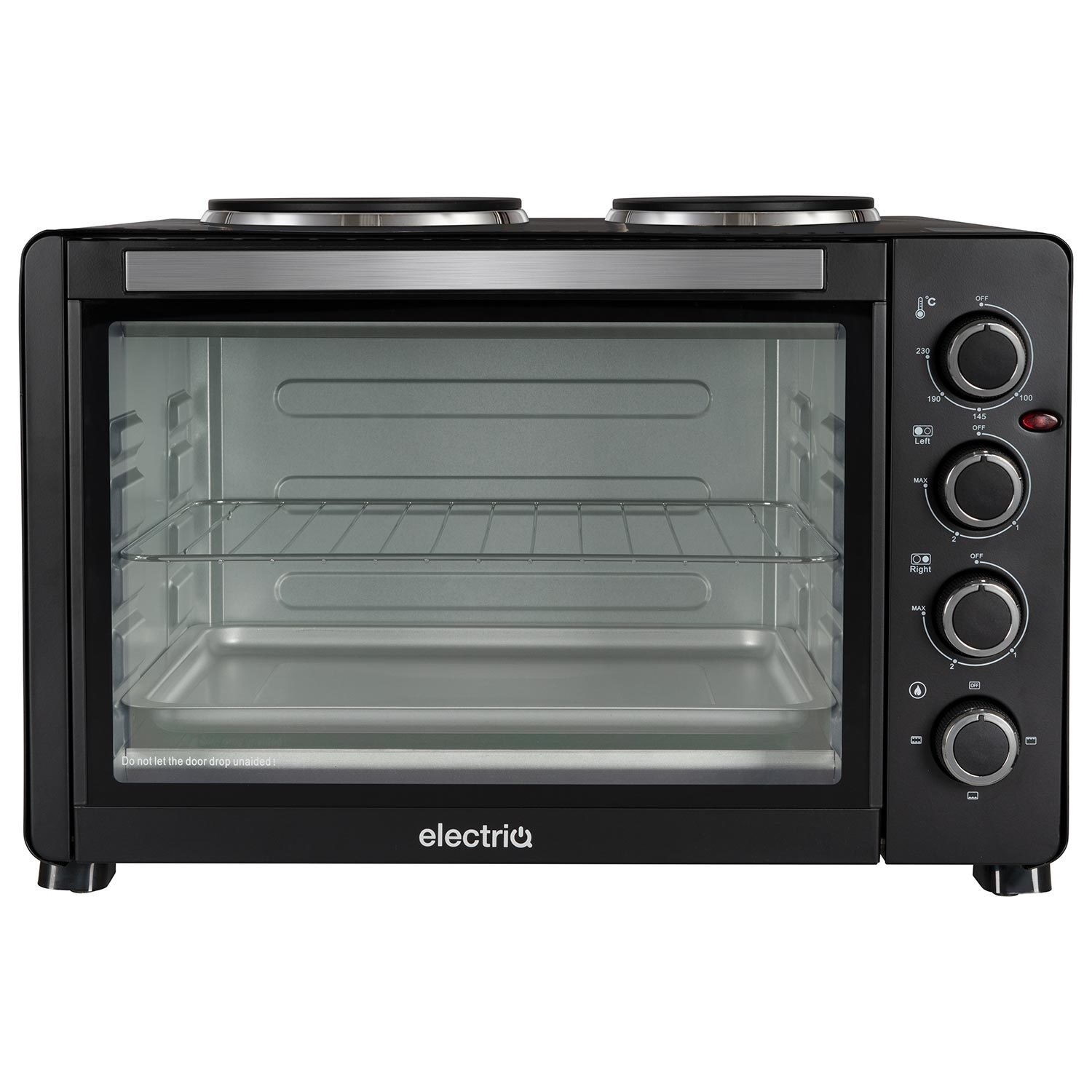 ElectriQ 45L Mini Oven With Dual Hotplates EiQ45LOVN Appliances Direct ElectriQ 45L Mini Oven With Dual Hotplates EiQ45LOVN Appliances Direct