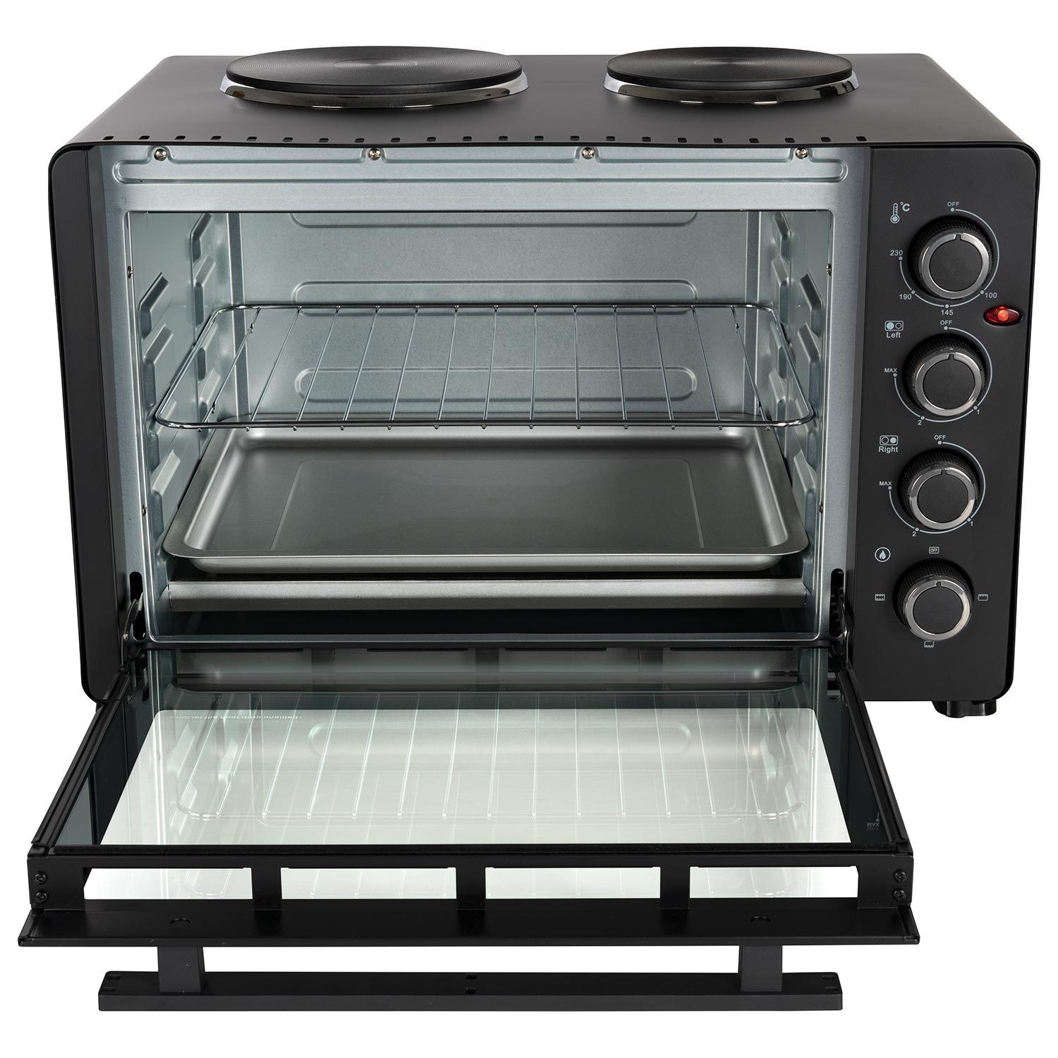 ElectriQ 45L Mini Oven With Dual Hotplates EiQ45LOVN Appliances Direct ElectriQ 45L Mini Oven With Dual Hotplates EiQ45LOVN Appliances Direct