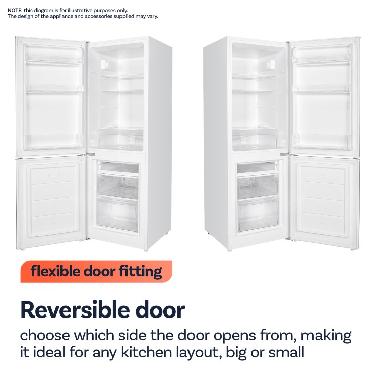 electriQ 157 Litre 70/30 Freestanding Fridge Freezer - White