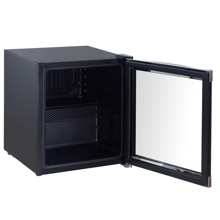 Refurbished electriQ eiQ48DFCHBLK 48 Litre Drinks Fridge Black with Chrome Strips