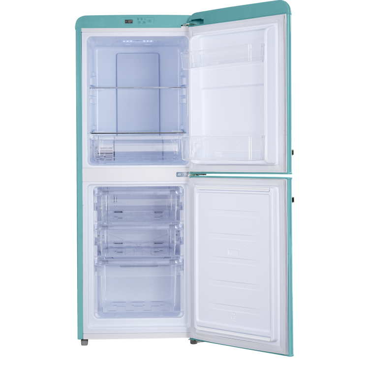electriQ 153 Litre 50/50 Retro Freestanding Fridge Freezer - Blue Total No Frost