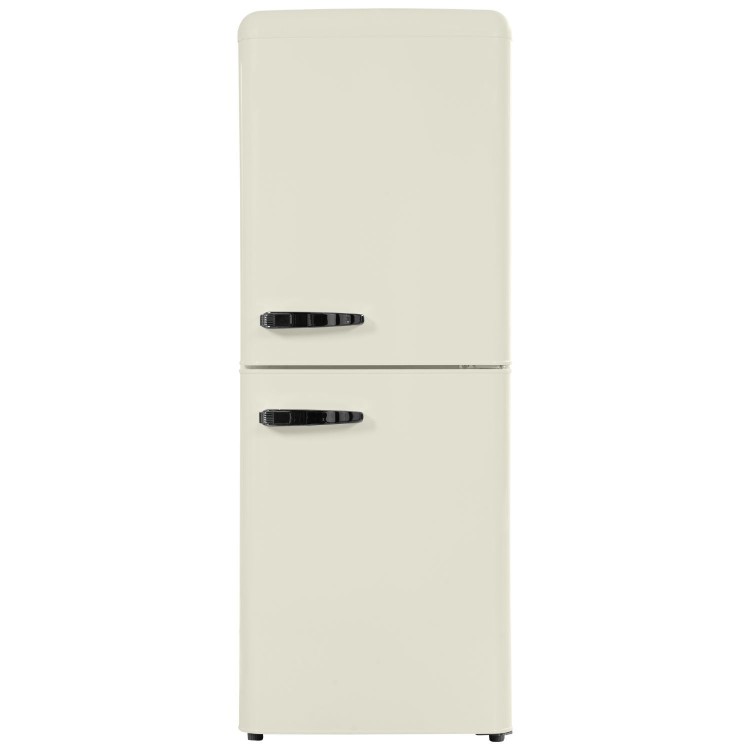 Refurbished electriQ eiQ50132RETROCTNF Freestanding 153 Litre 60/40 Retro Frost Free Fridge Freezer Cream 