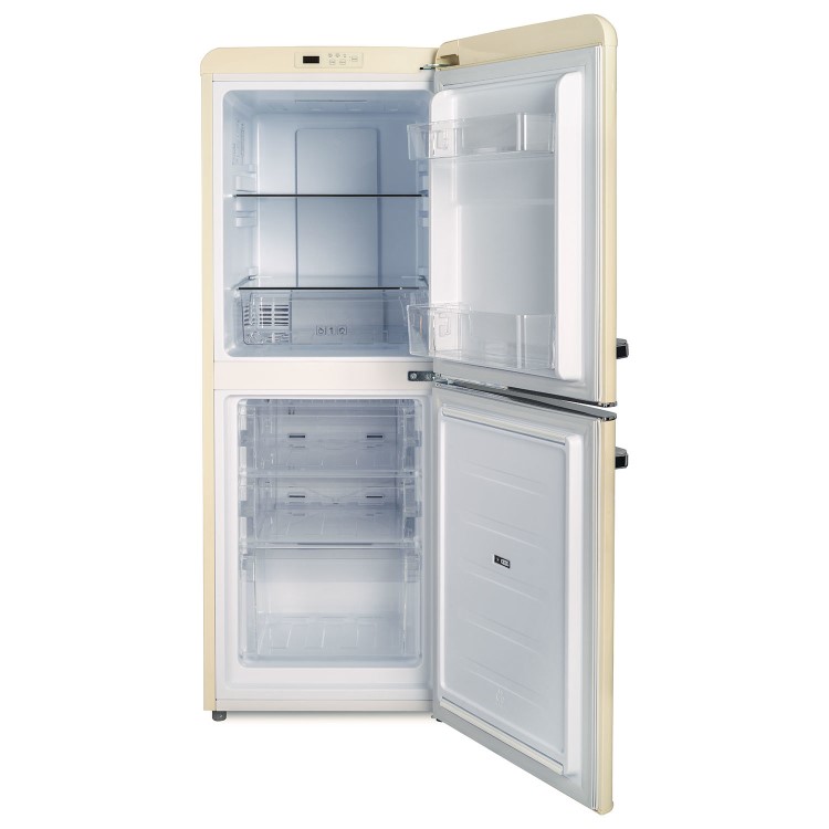 Refurbished electriQ eiQ50132RETROCTNF Freestanding 153 Litre 60/40 Retro Frost Free Fridge Freezer Cream