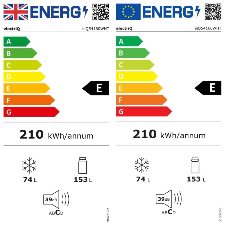 electriQ 227 Litre 70/30 Freestanding Fridge Freezer - White