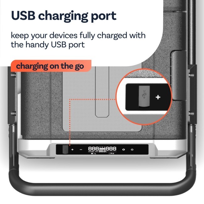 USB charging port.