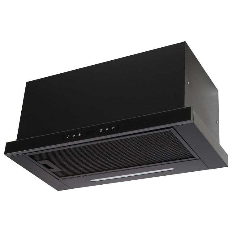 Refurbished electriQ eiQ60CANTABL 60cm Telescopic Cooker Hood with Auto Opening Black