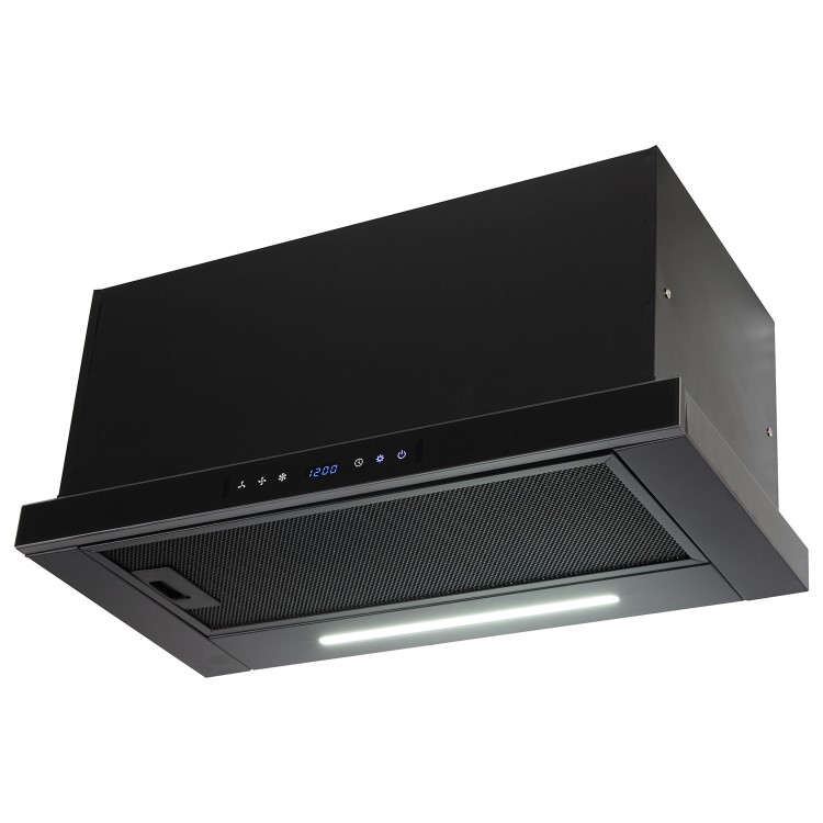 Refurbished electriQ eiQ60CANTABL 60cm Telescopic Cooker Hood with Auto Opening Black