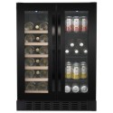 eiQ60DDWINEBG electriQ Dual Zone Wine and Drinks Cooler - Black Glass