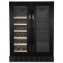 Refurbished electriQ eiQ60DDWINEBG Freestanding 34 Bottle Dual Zone Wine and Drinks Cooler Black Glass